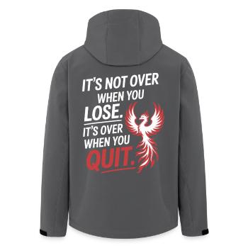 It's Not Over When You Lose Durchhalten Motivation - Recycelte Männer Softshell-Jacke von Stanley/Stella - Anthrazit - Hinten - AI Model Male 185 light (185cm)