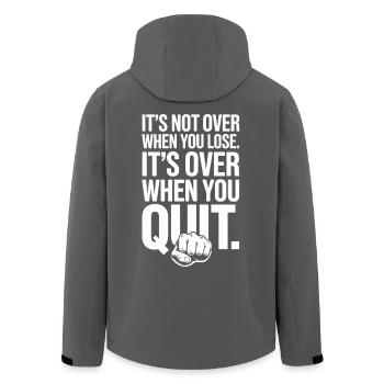 It's Not Over When You Lose Durchhalten Motivation - Recycelte Männer Softshell-Jacke von Stanley/Stella - Anthrazit - Hinten - AI Model Male 185 light (185cm)