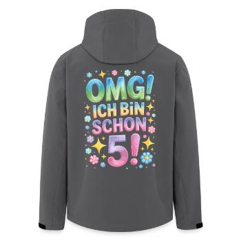 5. Geburtstag Mädchen OMG Ich Bin Schon 5 Jahre - Recycelte Männer Softshell-Jacke von Stanley/Stella - Anthrazit - Hinten - AI Model Male 185 light (185cm)
