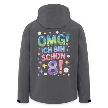 8. Geburtstag Mädchen OMG Ich Bin Schon 8 Jahre - Recycelte Männer Softshell-Jacke von Stanley/Stella - Anthrazit - Hinten - AI Model Male 185 light (185cm)