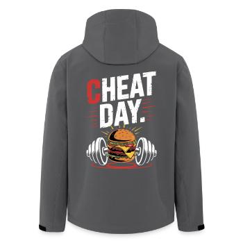 Cheat Day Fitness Genuss Pause Training Workout - Recycelte Männer Softshell-Jacke von Stanley/Stella - Anthrazit - Hinten - AI Model Male 185 light (185cm)