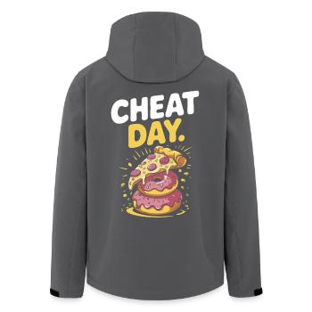 Cheat Day Fitness Genuss Pause Training Workout - Recycelte Männer Softshell-Jacke von Stanley/Stella - Anthrazit - Hinten - AI Model Male 185 light (185cm)
