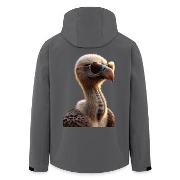 Geier Greifvogel Aasgeier Vulture Süßer Geier - Recycelte Männer Softshell-Jacke von Stanley/Stella - Anthrazit - Hinten - AI Model Male 185 light (185cm)