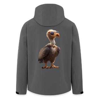 Geier Greifvogel Aasgeier Vulture Süßer Geier - Recycelte Männer Softshell-Jacke von Stanley/Stella - Anthrazit - Hinten - AI Model Male 185 light (185cm)