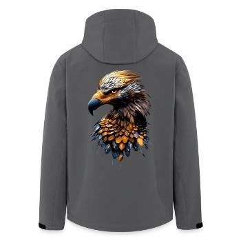 Geier Greifvogel Aasgeier Vulture Süßer Geier - Recycelte Männer Softshell-Jacke von Stanley/Stella - Anthrazit - Hinten - AI Model Male 185 light (185cm)