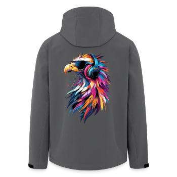 Geier Greifvogel Aasgeier Vulture Süßer Geier - Recycelte Männer Softshell-Jacke von Stanley/Stella - Anthrazit - Hinten - AI Model Male 185 light (185cm)