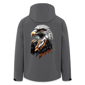 Geier Greifvogel Aasgeier Vulture Süßer Geier - Recycelte Männer Softshell-Jacke von Stanley/Stella - Anthrazit - Hinten - AI Model Male 185 light (185cm)
