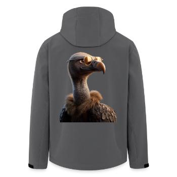 Geier Greifvogel Aasgeier Vulture Süßer Geier - Recycelte Männer Softshell-Jacke von Stanley/Stella - Anthrazit - Hinten - AI Model Male 185 light (185cm)