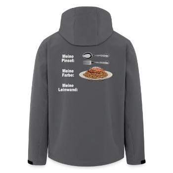Spaghetti Bolognese Pinsel Farbe Leinwand Pasta - Recycelte Männer Softshell-Jacke von Stanley/Stella - Anthrazit - Hinten - AI Model Male 185 light (185cm)