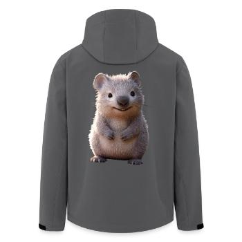 Wombat Australien Beuteltier Süßer Wombat - Recycelte Männer Softshell-Jacke von Stanley/Stella - Anthrazit - Hinten - AI Model Male 185 light (185cm)