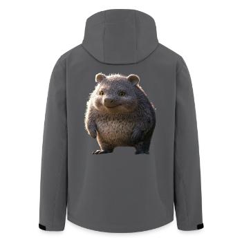 Wombat Australien Beuteltier Süßer Wombat - Recycelte Männer Softshell-Jacke von Stanley/Stella - Anthrazit - Hinten - AI Model Male 185 light (185cm)