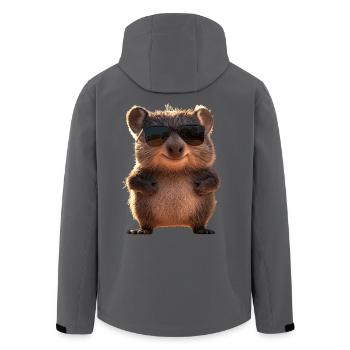 Wombat Australien Beuteltier Süßer Wombat - Recycelte Männer Softshell-Jacke von Stanley/Stella - Anthrazit - Hinten - AI Model Male 185 light (185cm)