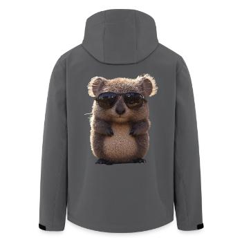 Wombat Australien Beuteltier Süßer Wombat - Recycelte Männer Softshell-Jacke von Stanley/Stella - Anthrazit - Hinten - AI Model Male 185 light (185cm)