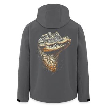 Krokodil Alligator Reptilien Kroko Liebe Krokodile - Recycelte Männer Softshell-Jacke von Stanley/Stella - Anthrazit - Hinten - AI Model Male 185 light (185cm)