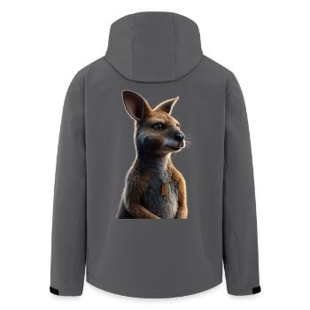 Wallaby Australien Outback Wildes Süßes Känguru - Recycelte Männer Softshell-Jacke von Stanley/Stella - Anthrazit - Hinten - AI Model Male 185 light (185cm)