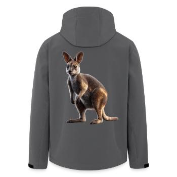 Wallaby Australien Outback Wildes Süßes Känguru - Recycelte Männer Softshell-Jacke von Stanley/Stella - Anthrazit - Hinten - AI Model Male 185 light (185cm)