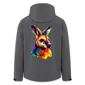 Wallaby Australien Outback Wildes Süßes Känguru - Recycelte Männer Softshell-Jacke von Stanley/Stella - Anthrazit - Hinten - AI Model Male 185 light (185cm)