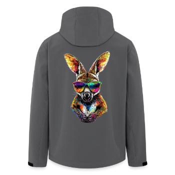 Wallaby Australien Outback Wildes Süßes Känguru - Recycelte Männer Softshell-Jacke von Stanley/Stella - Anthrazit - Hinten - AI Model Male 185 light (185cm)