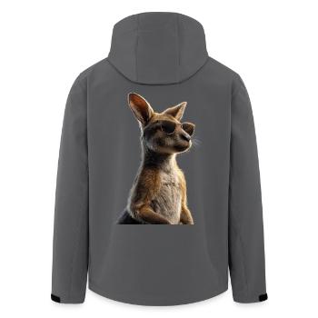 Wallaby Australien Outback Wildes Süßes Känguru - Recycelte Männer Softshell-Jacke von Stanley/Stella - Anthrazit - Hinten - AI Model Male 185 light (185cm)