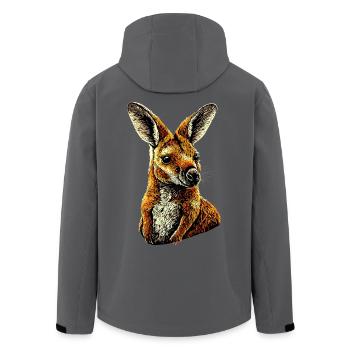 Wallaby Australien Outback Wildes Süßes Känguru - Recycelte Männer Softshell-Jacke von Stanley/Stella - Anthrazit - Hinten - AI Model Male 185 light (185cm)