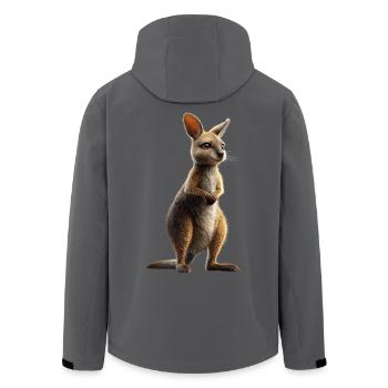 Wallaby Australien Outback Wildes Süßes Känguru - Recycelte Männer Softshell-Jacke von Stanley/Stella - Anthrazit - Hinten - AI Model Male 185 light (185cm)