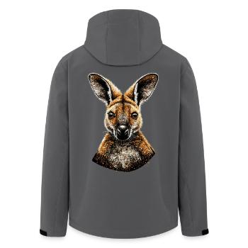 Wallaby Australien Outback Wildes Süßes Känguru - Recycelte Männer Softshell-Jacke von Stanley/Stella - Anthrazit - Hinten - AI Model Male 185 light (185cm)