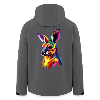 Wallaby Australien Outback Wildes Süßes Känguru - Recycelte Männer Softshell-Jacke von Stanley/Stella - Anthrazit - Hinten - AI Model Male 185 light (185cm)