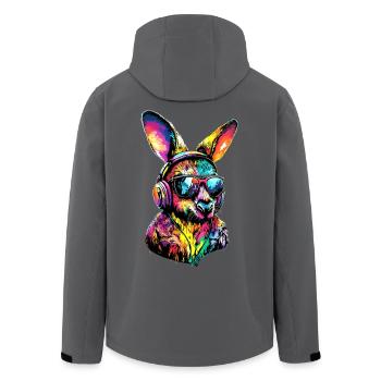 Wallaby Australien Outback Wildes Süßes Känguru - Recycelte Männer Softshell-Jacke von Stanley/Stella - Anthrazit - Hinten - AI Model Male 185 light (185cm)