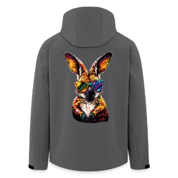 Wallaby Australien Outback Wildes Süßes Känguru - Recycelte Männer Softshell-Jacke von Stanley/Stella - Anthrazit - Hinten - AI Model Male 185 light (185cm)