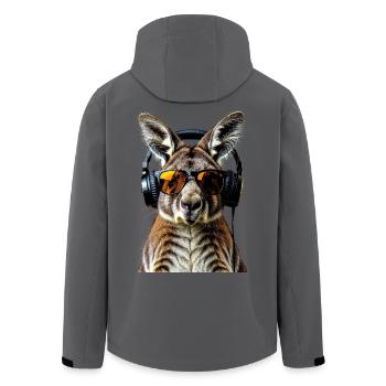Wallaby Australien Outback Wildes Süßes Känguru - Recycelte Männer Softshell-Jacke von Stanley/Stella - Anthrazit - Hinten - AI Model Male 185 light (185cm)