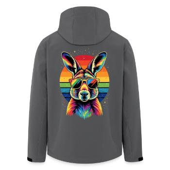 Wallaby Australien Outback Wildes Süßes Känguru - Recycelte Männer Softshell-Jacke von Stanley/Stella - Anthrazit - Hinten - AI Model Male 185 light (185cm)