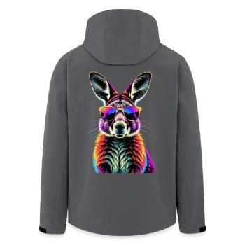 Wallaby Australien Outback Wildes Süßes Känguru - Recycelte Männer Softshell-Jacke von Stanley/Stella - Anthrazit - Hinten - AI Model Male 185 light (185cm)