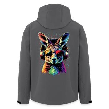 Wallaby Australien Outback Wildes Süßes Känguru - Recycelte Männer Softshell-Jacke von Stanley/Stella - Anthrazit - Hinten - AI Model Male 185 light (185cm)