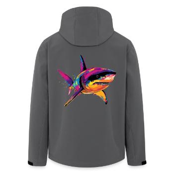 Hai Haifisch Tigerhai Taucher Süße Haie Weißer Hai - Recycelte Männer Softshell-Jacke von Stanley/Stella - Anthrazit - Hinten - AI Model Male 185 light (185cm)