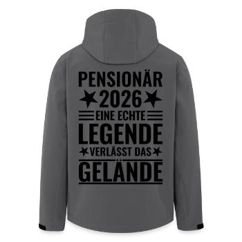 Retraité 2026 - Une légende quitte le site - Veste softshell homme en polyester recyclé Stanley/Stella - charbon - Dos - AI Model Male 185 light (185cm)