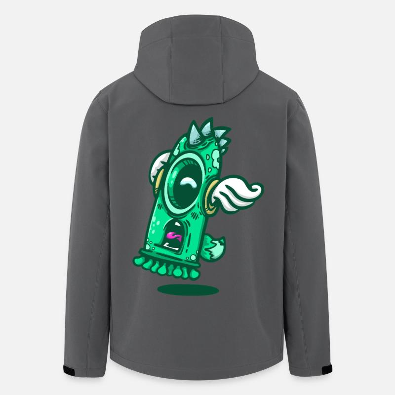 Green Winged Monster Window - Men’s Recycled Softshell Jacket Discoverer by Stanley/Stella - anthracite