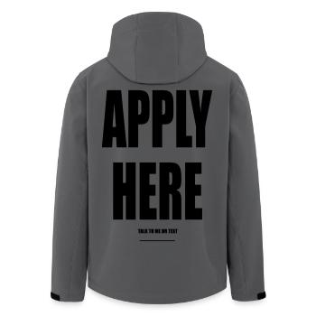 Postulez ici – Wear Words - Veste softshell homme en polyester recyclé Stanley/Stella - charbon - Dos - AI Model Male 185 light (185cm)