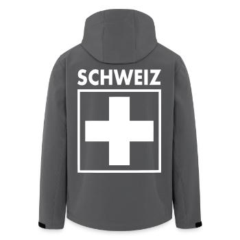Schweiz - Recycelte Männer Softshell-Jacke von Stanley/Stella - Anthrazit - Hinten - AI Model Male 185 light (185cm)