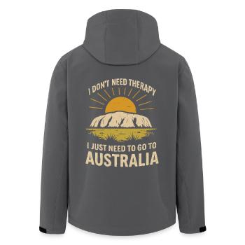 Ich brauch keine Therapie, nur Australien - Recycelte Männer Softshell-Jacke von Stanley/Stella - Anthrazit - Hinten - AI Model Male 185 light (185cm)