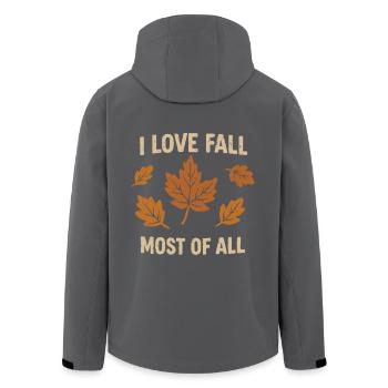 Ich liebe den Herbst am meisten - Recycelte Männer Softshell-Jacke von Stanley/Stella - Anthrazit - Hinten - AI Model Male 185 light (185cm)