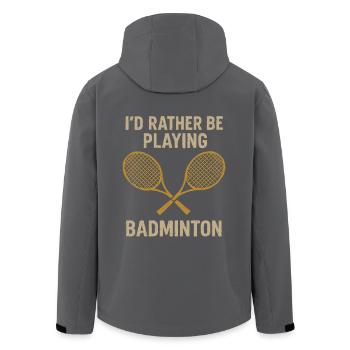 Ich wäre lieber beim Badminton - Recycelte Männer Softshell-Jacke von Stanley/Stella - Anthrazit - Hinten - AI Model Male 185 light (185cm)