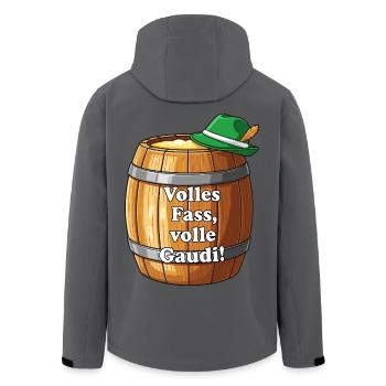 Volles Fass, volle Gaudi ! - Recycelte Männer Softshell-Jacke von Stanley/Stella - Anthrazit - Hinten - AI Model Male 185 light (185cm)