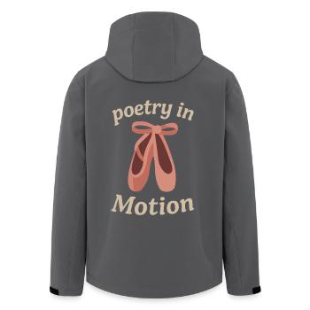 Poetry in Motion Ballett Spruch Tänzerin Zitat - Recycelte Männer Softshell-Jacke von Stanley/Stella - Anthrazit - Hinten - AI Model Male 185 light (185cm)
