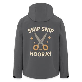 Snip Snip Hooray Frisör Spruch Haarschnitt Zitat - Recycelte Männer Softshell-Jacke von Stanley/Stella - Anthrazit - Hinten - AI Model Male 185 light (185cm)