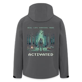 Real Life Survival Mode Activated Spruch - Recycelte Männer Softshell-Jacke von Stanley/Stella - Anthrazit - Hinten - AI Model Male 185 light (185cm)