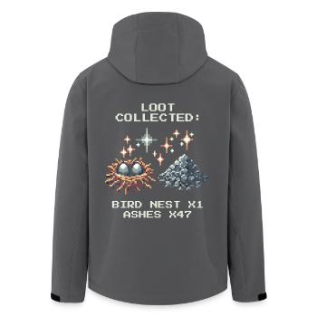 Schornsteinfeger Loot Vogelnest Asche Pixel Art - Recycelte Männer Softshell-Jacke von Stanley/Stella - Anthrazit - Hinten - AI Model Male 185 light (185cm)