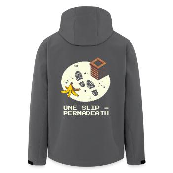 Schornsteinfeger Dach Absturz Permadeath Pixel - Recycelte Männer Softshell-Jacke von Stanley/Stella - Anthrazit - Hinten - AI Model Male 185 light (185cm)