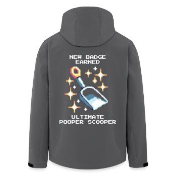 Pooper-Scooper Abzeichen | Tierheim Alltag Gassi - Recycelte Männer Softshell-Jacke von Stanley/Stella - Anthrazit - Hinten - AI Model Male 185 light (185cm)