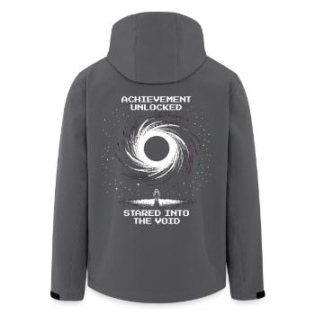 Achievement: Blick ins All | Astronomie Sterne - Recycelte Männer Softshell-Jacke von Stanley/Stella - Anthrazit - Hinten - AI Model Male 185 light (185cm)