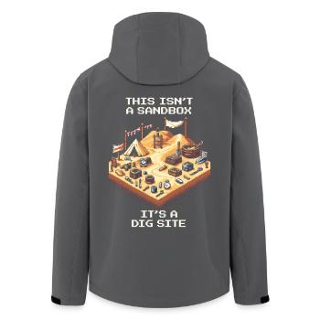Kein Sandbox Spiel | Archäologie Grabungsstätte - Recycelte Männer Softshell-Jacke von Stanley/Stella - Anthrazit - Hinten - AI Model Male 185 light (185cm)